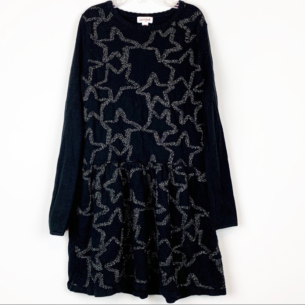 ⭐️ Black and metallic Star Print Sweater Dress